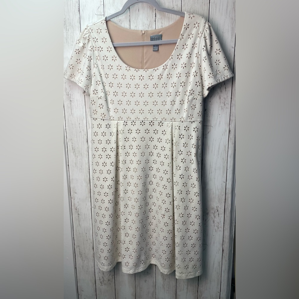 White Floral Eyelet Dress size 12